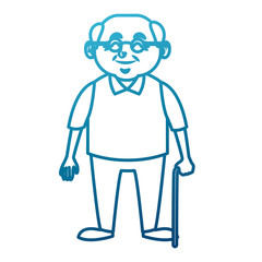 Cute grandfather cartoon icon vector illustration graphic design
