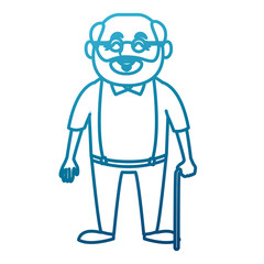 Cute grandfather cartoon icon vector illustration graphic design