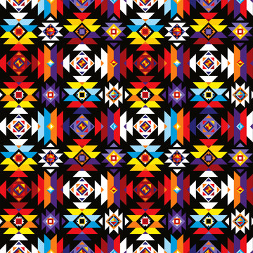 aztec pattern black colorful repeatable