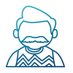 Cute grandfather cartoon icon vector illustration graphic design