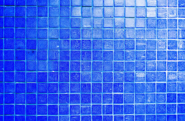 Abstract Full Frame Texture Shot of Blue Mosaic Tiles