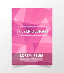 Business vector template is used for log, brochure, reports, title page, banner, book form, advertisement. Abstract pink background with lines format A4. Bright Flyer