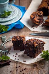 Pumpkin and chocolate swirl brownies