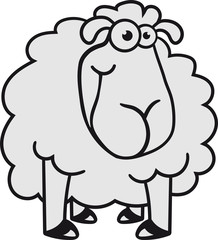 freundlich hunger grinsen stehend glücklich lustig klein süß niedlich comic cartoon schaf ziege wolle bauer bock cool