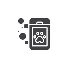 Pet shampoo icon vector, filled flat sign, solid pictogram isolated on white. Symbol, logo illustration.