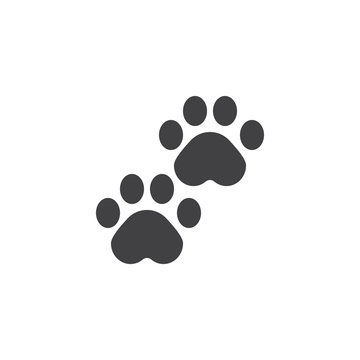 Pawprints icon vector, filled flat sign, solid pictogram isolated on white. Paw symbol, logo illustration.