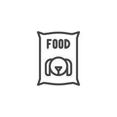 Dog food line icon, outline vector sign, linear style pictogram isolated on white. Symbol, logo illustration. Editable stroke
