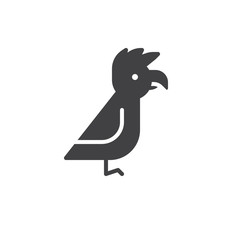 Parrot icon vector, filled flat sign, solid pictogram isolated on white. Symbol, logo illustration.