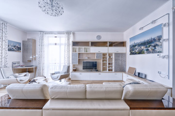 Living room interior in modern house.
