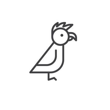 Parrot line icon, outline vector sign, linear style pictogram isolated on white. Symbol, logo illustration. Editable stroke