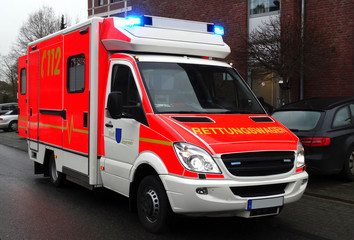 Emergency ambulance car Germany, Deutschland. 