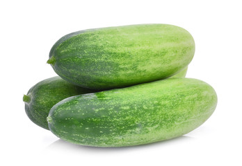 stack of fresh cucumber isolated on white background