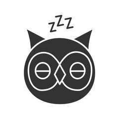 Sleeping owl glyph icon
