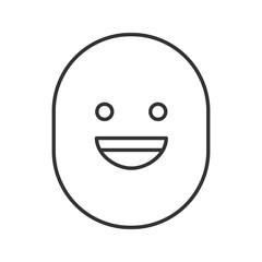 Laughing smile linear icon