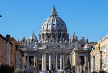 Fototapeta na wymiar St. Peter's Basilica, Vatican City, Italy.
