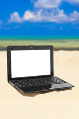 Notebook on beach