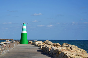 Fototapeta na wymiar Lighthouse on the open coast 