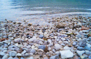 Clear water with stones