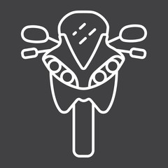 Motorcycle line icon, transport and vehicle