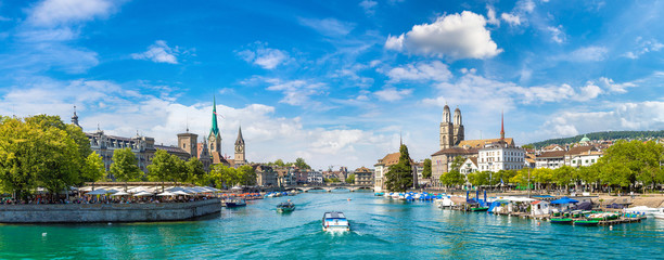 Historical part of Zurich, Switzerland - obrazy, fototapety, plakaty