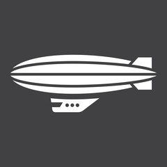 Airship blimp glyph icon, transport and air