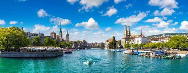 Foto op Canvas Historisch deel van Zürich, Zwitserland © Sergii Figurnyi