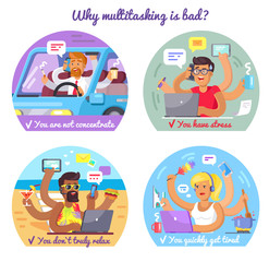 Why Multitasking Is Bad Poster with Some Reasons