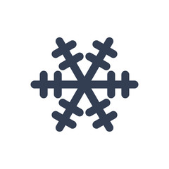 Snowflake icon. Black silhouette snow flake sign, isolated on white background. Flat design. Symbol of winter, frozen, Christmas, New Year holiday. Graphic element decoration. Vector illustration