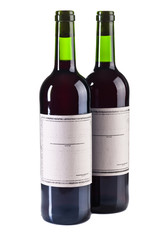  Bottles of red wine isolated on white
