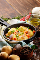 Pan of Boiled and baked potato