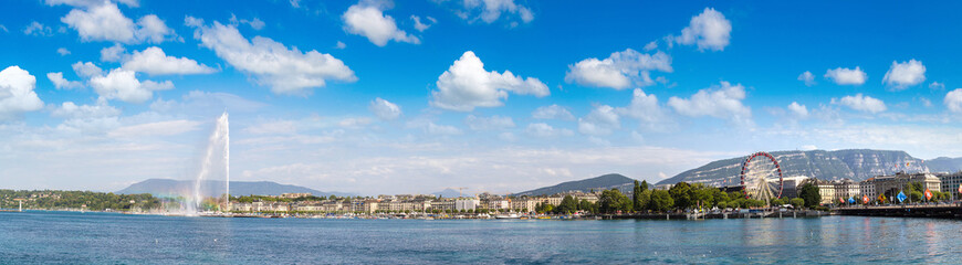 Geneva lake and Jet fountain in Geneva