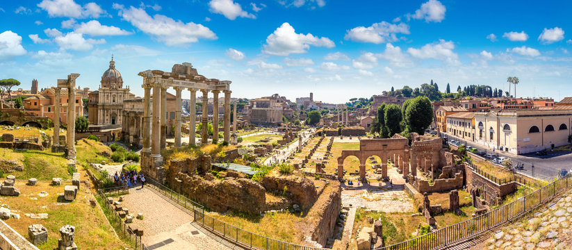 Fototapeta Ancient ruins of Forum in Rome