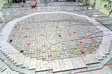 Reactor room. Nuclear reactor lid, equipment maintenance and replacement of the reactor fuel...