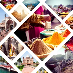 Tafelkleed Collage of India and Sri Lanka images - travel background © Curioso.Photography