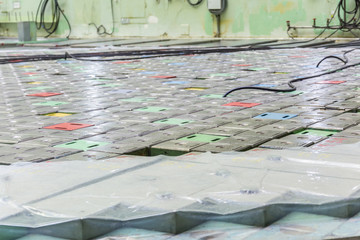 Reactor room. Nuclear reactor lid, equipment maintenance and replacement of the reactor fuel...