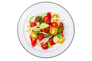 Vegan salad with hot pepper