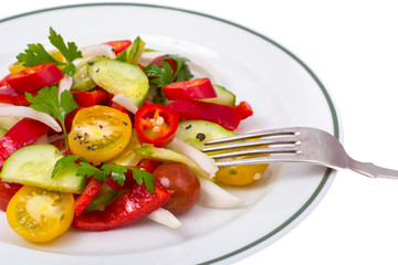 Vegan salad with hot pepper