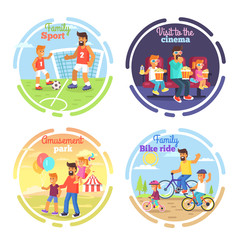 Obraz premium Dad celebrating Fathers Day with Children Poster