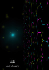 Background of futuristic surface with hexagons