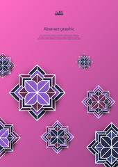 Abstract background with geometric flower. Eps10 Vector illustration.
