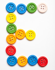 Fototapeta premium Sewing button alphabet: E