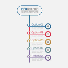 Vector infographic template for diagram, graph, presentation, chart, business concept with 5 options