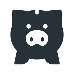 piggy bank black icon