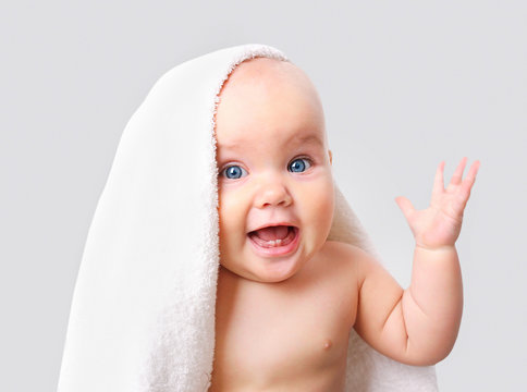 Baby towel isolated .