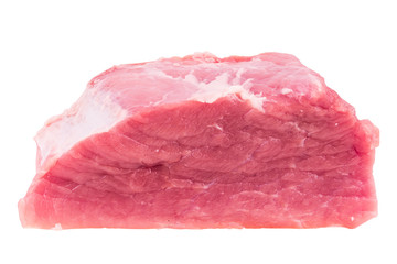 Fresh raw pork meat isolated white background.