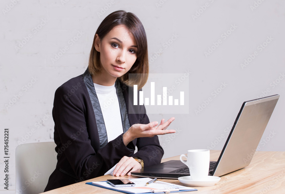 Aufkleber chart button web business diagram statistic icon