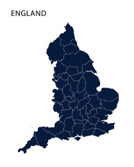 Map of England. UK