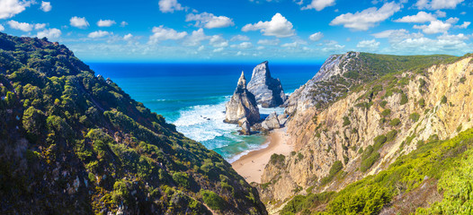 Atlantic ocean coast in Portugal - obrazy, fototapety, plakaty