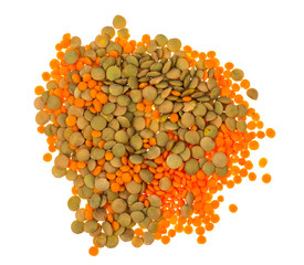 Different varieties of lentils in glass