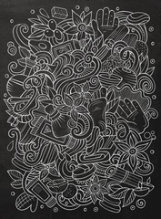 Cartoon cute doodles hand drawn Massage illustration